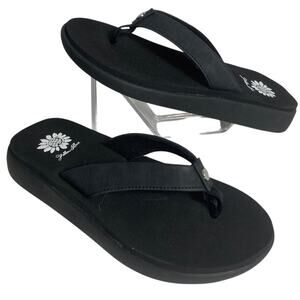 Yellow Box Women's Ginza Black Flip Flops - Size 6.5